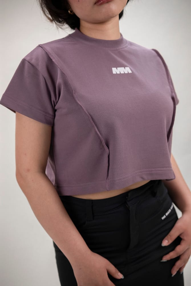 WAVE CROPPED T-SHIRT (Old Lavender)