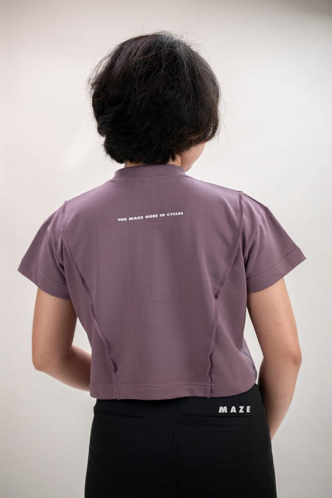 WAVE CROPPED T-SHIRT (Old Lavender)