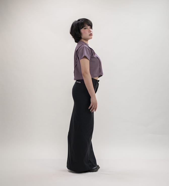 WAVE CROPPED T-SHIRT (Old Lavender)